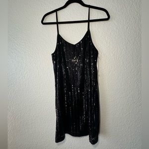 1.State mini black sequin dress